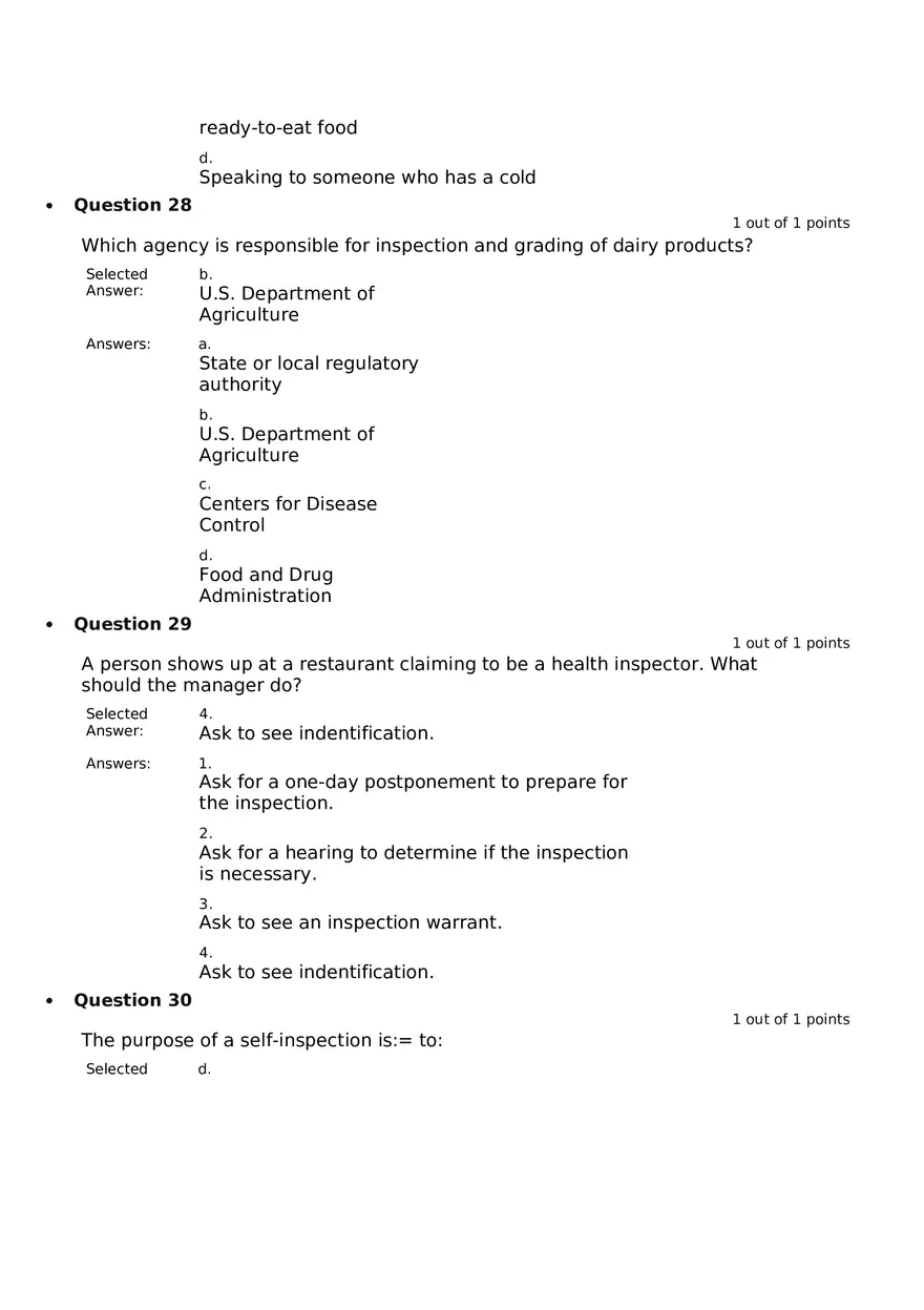 Servsafe Practice Exam Part 19 - Page 2
