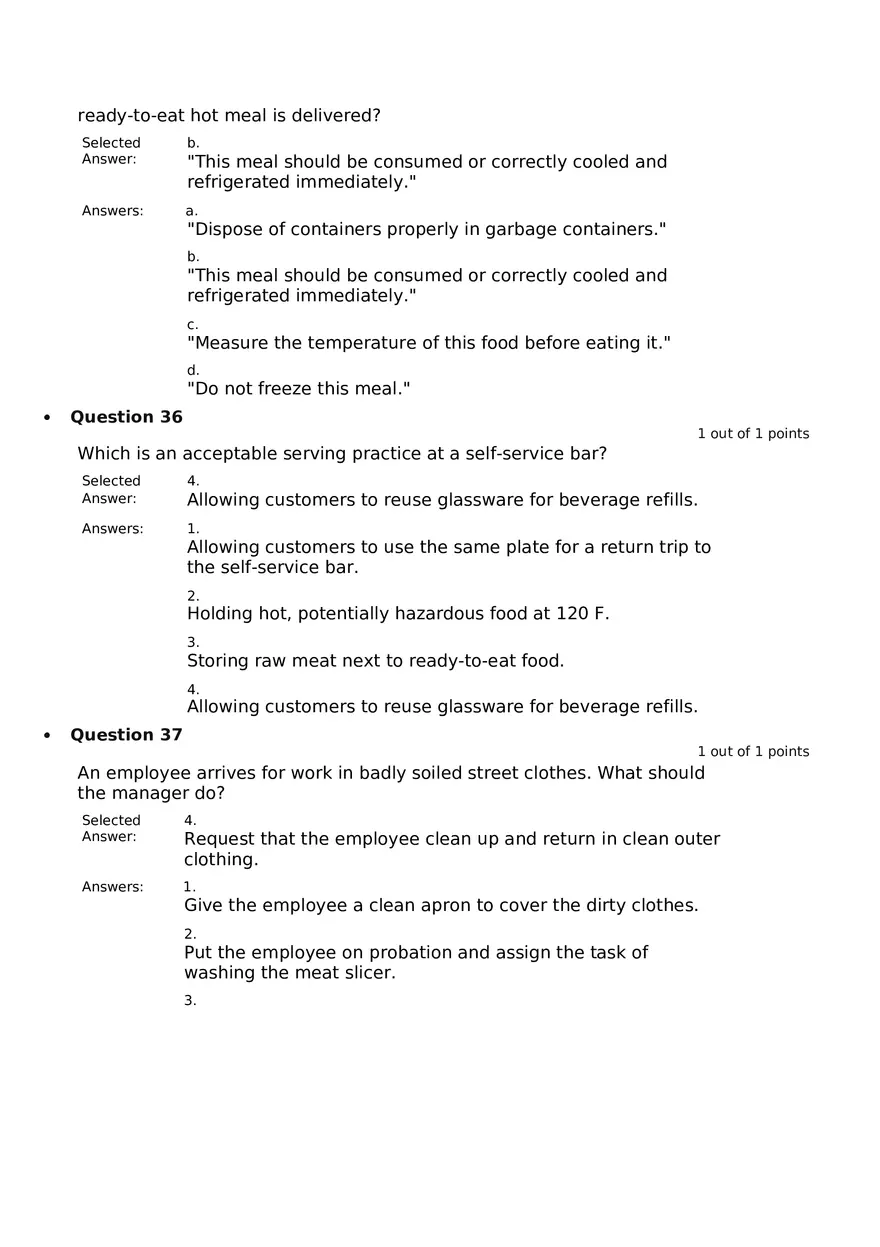 Servsafe Practice Exam Part 19 - Page 5