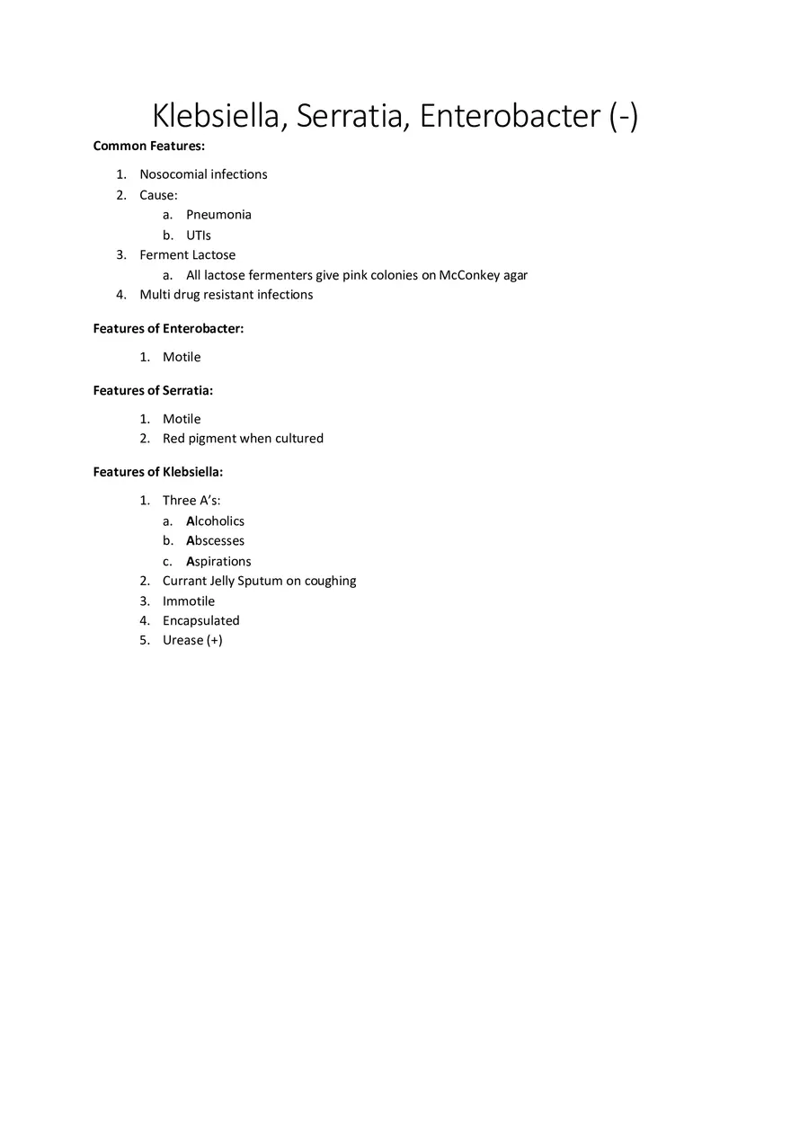 Klebsiella, Serratia, Enterobacter (-) - Page 1