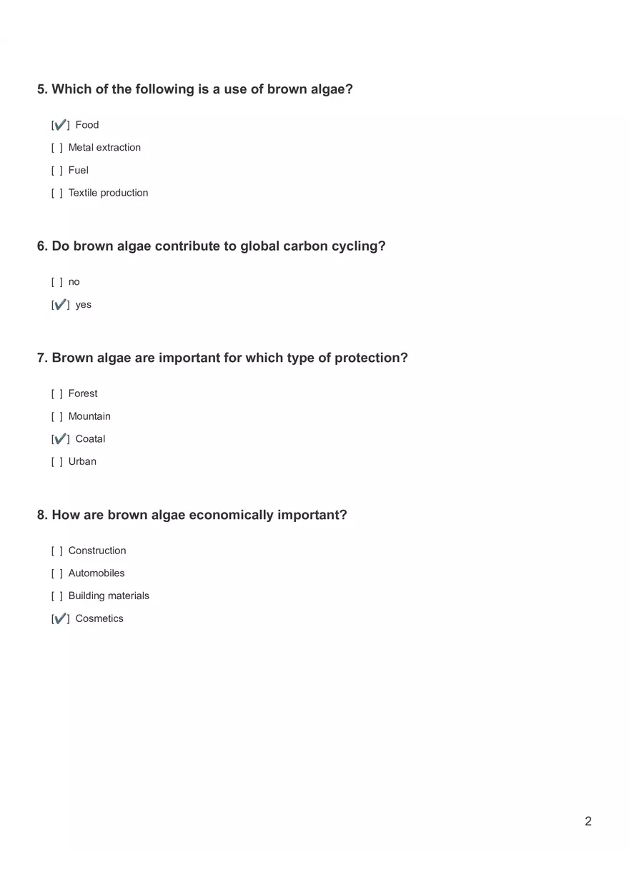 Quiz - Brown Algae - Page 2