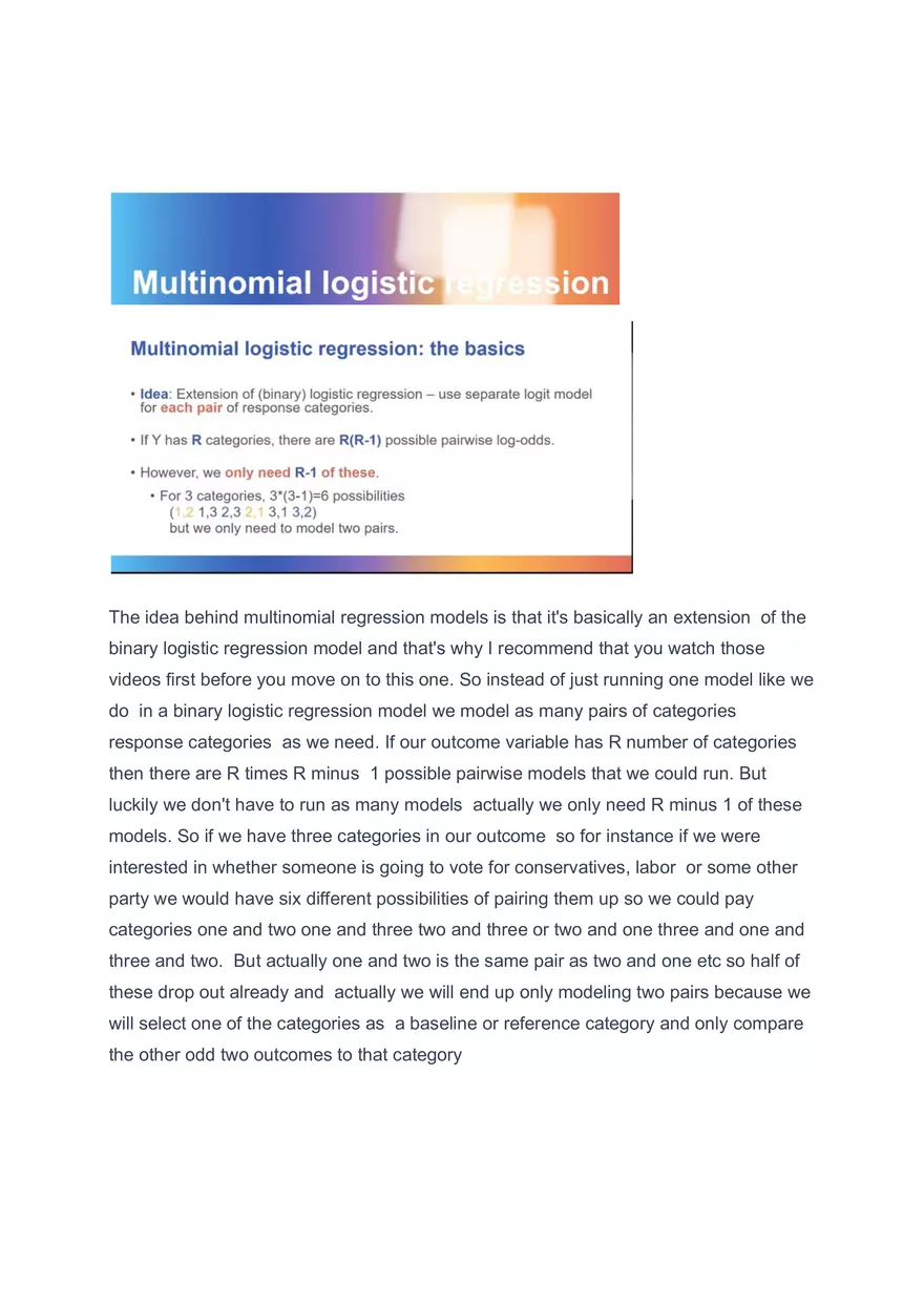 Multinomial Logistic Regression - Page 1
