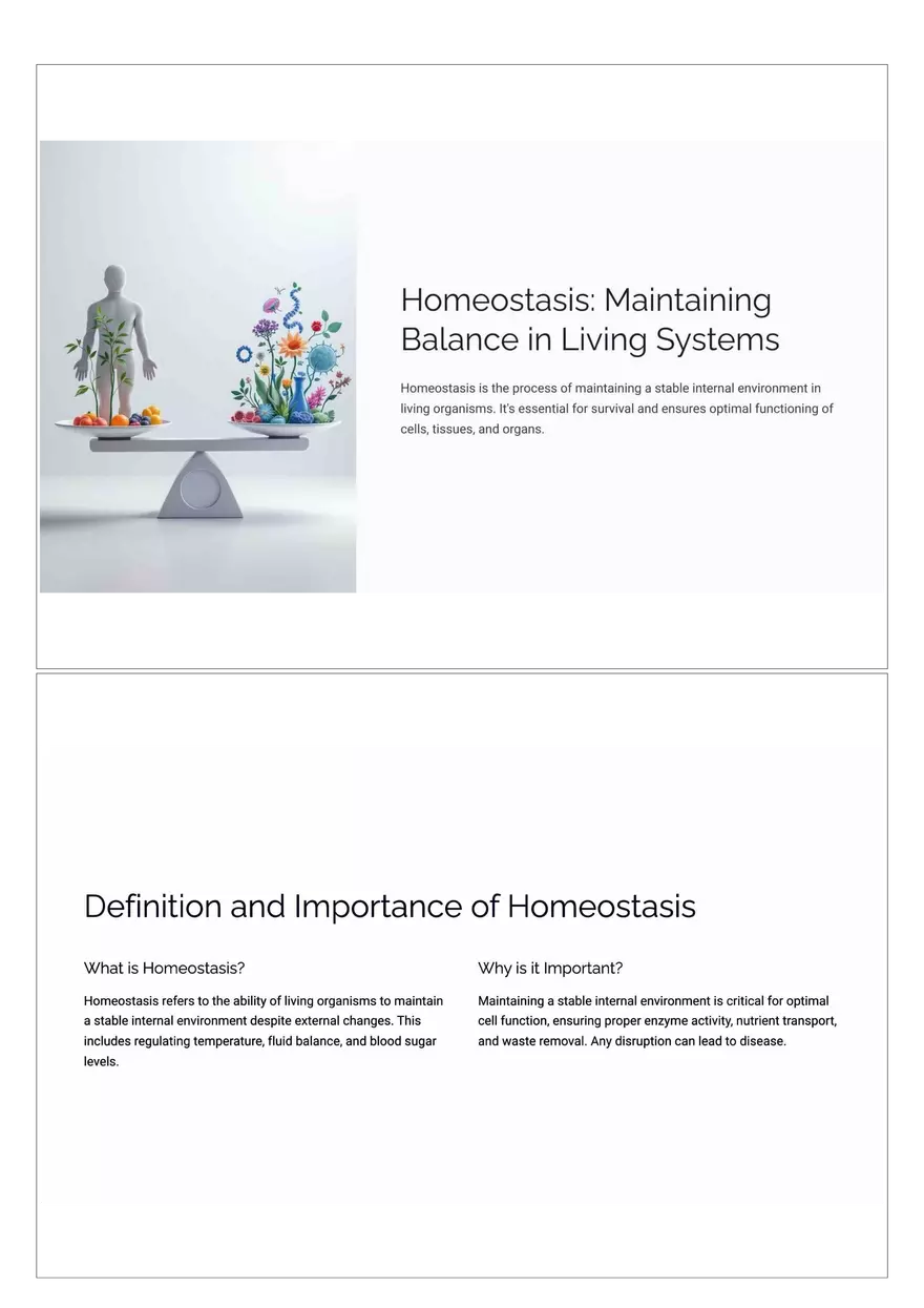 Homeostasis: Maintaining Balance in Living Systems - Page 1