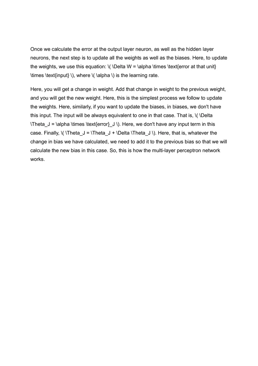 Multi-Layer Perceptron Learning Algorithm - Page 7