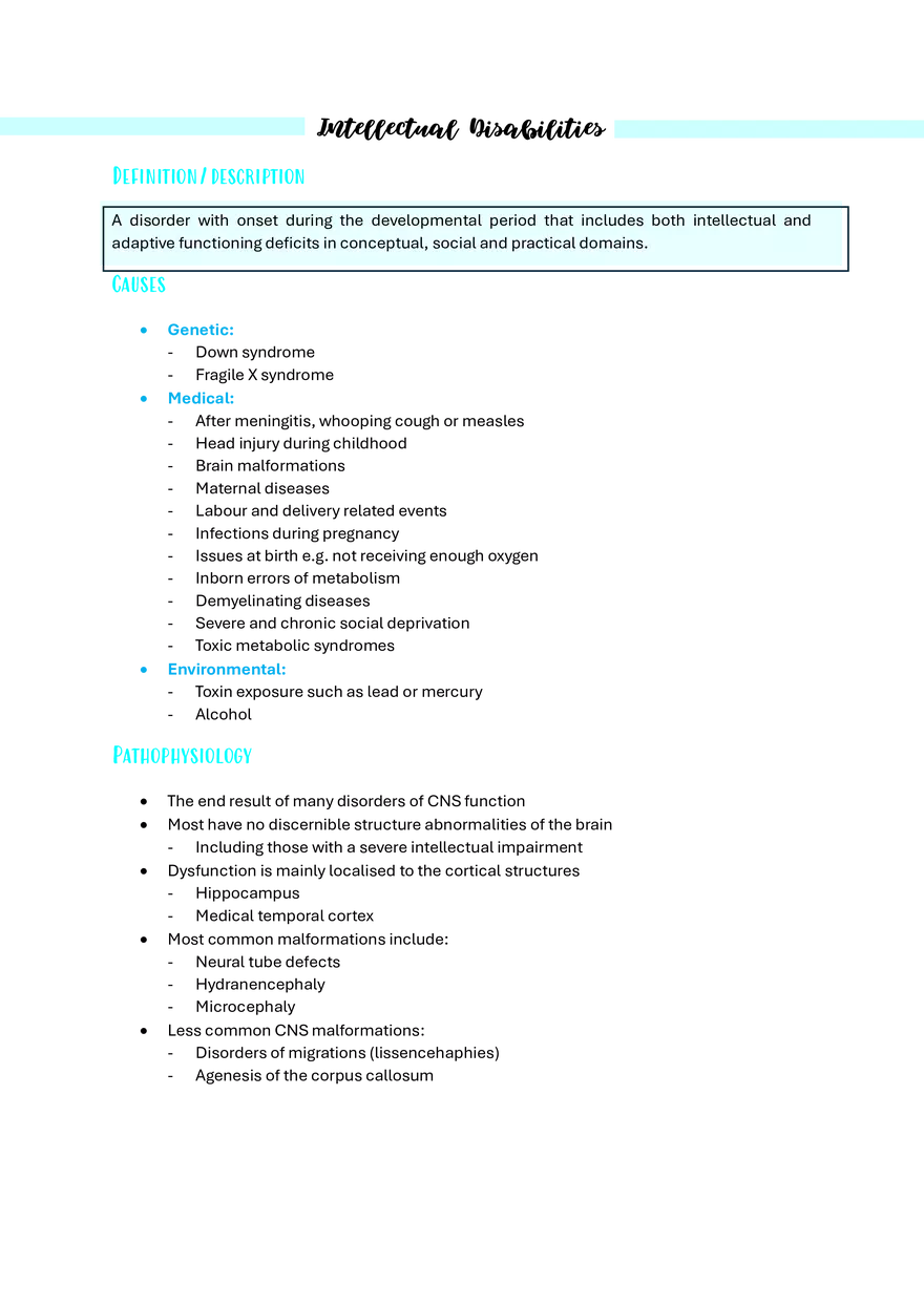 Intellectual Disability: Etiology, Diagnosis, and Management - Page 1