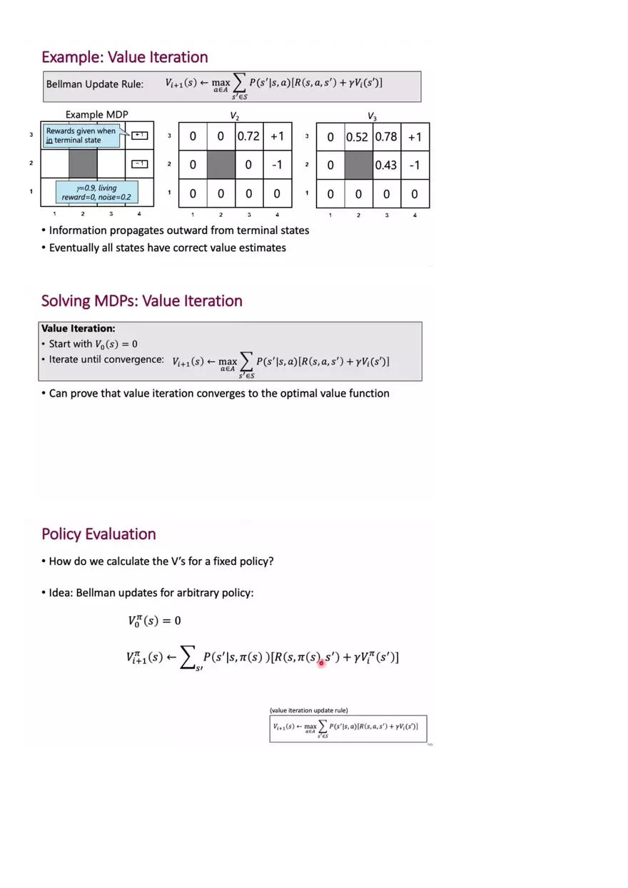 Solving MDPs with known P and R - Page 2