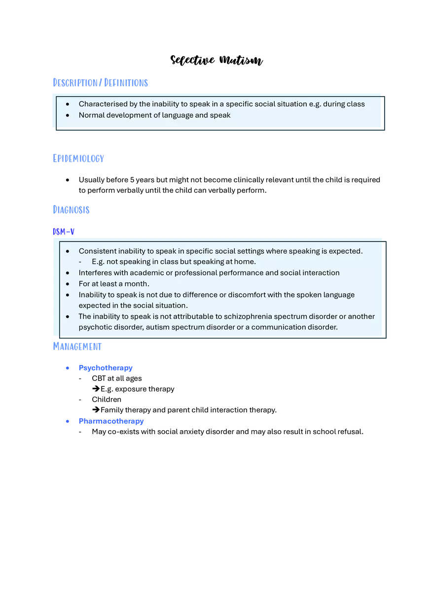 Selective Mutism - Page 1