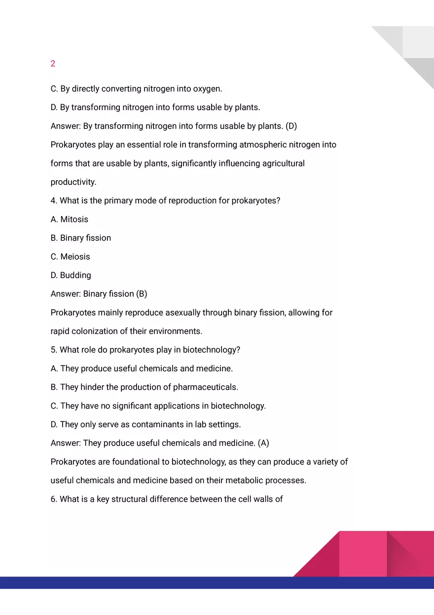 Quiz on Prokaryotic Cells - Page 2