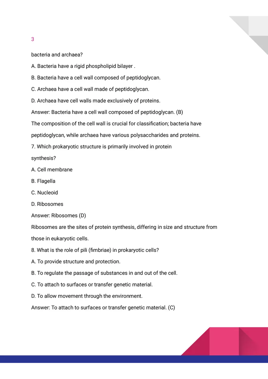 Quiz on Prokaryotic Cells - Page 3