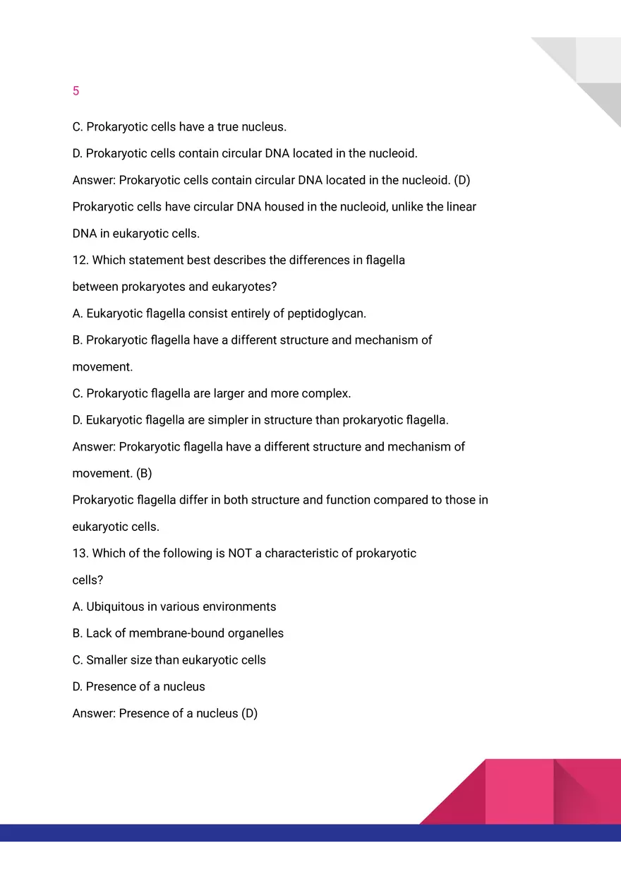 Quiz on Prokaryotic Cells - Page 5