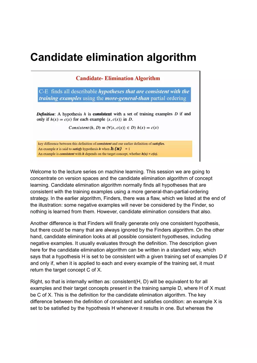 Candidate Elimination Learning Algorithm - Page 1