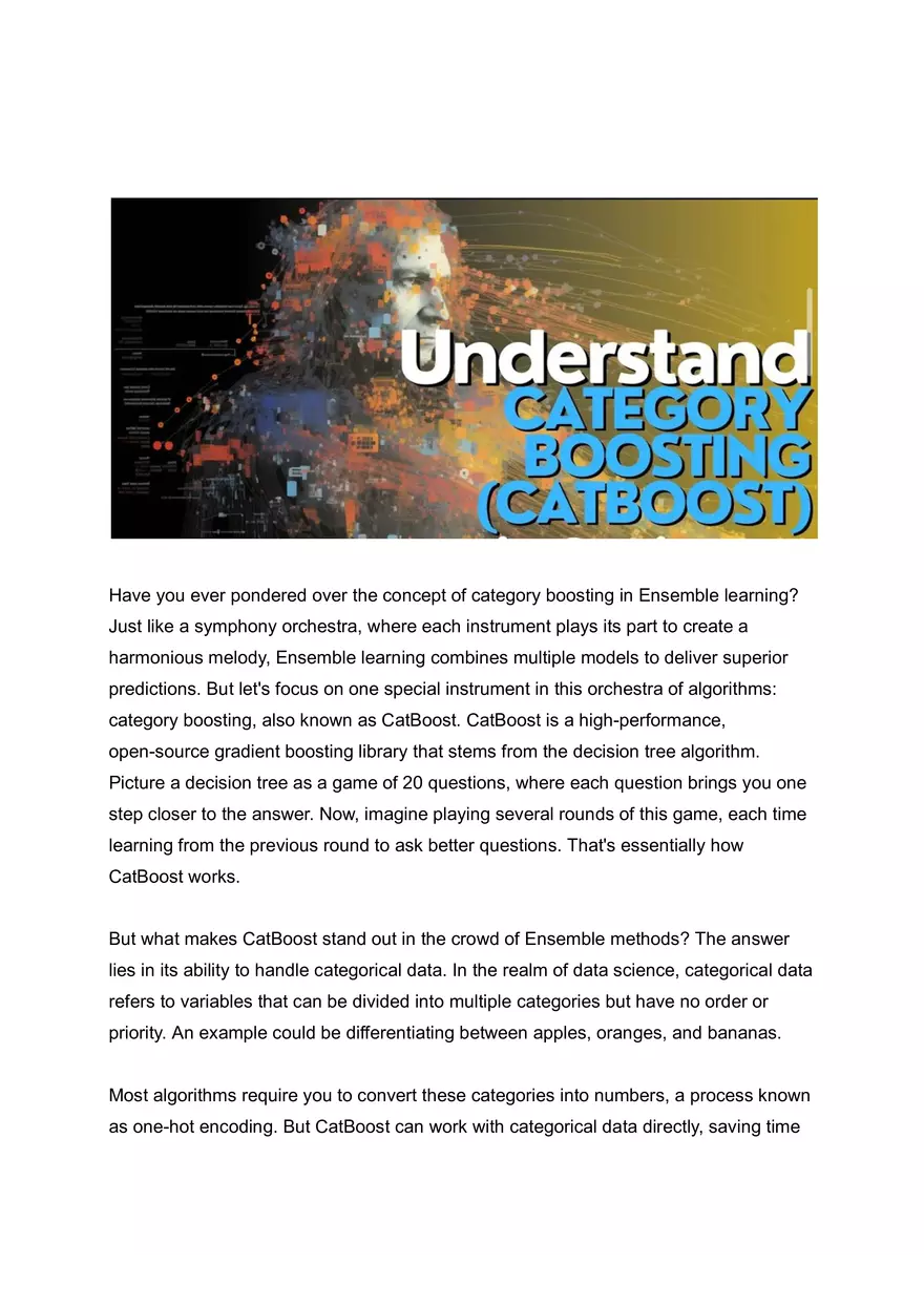 Understand CATEGORY BOOSTING (CATBOOST) - Page 1