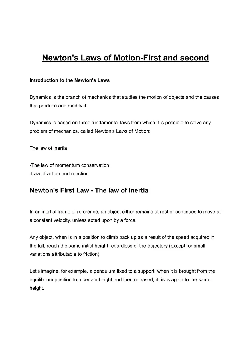 Newton's Laws of Motion-First and Second - Page 1