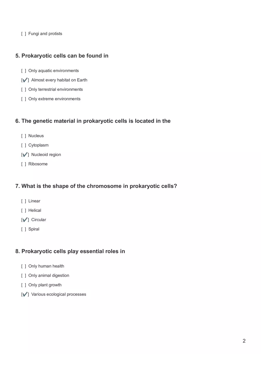 Quiz - Prokaryotic Cells - Page 2
