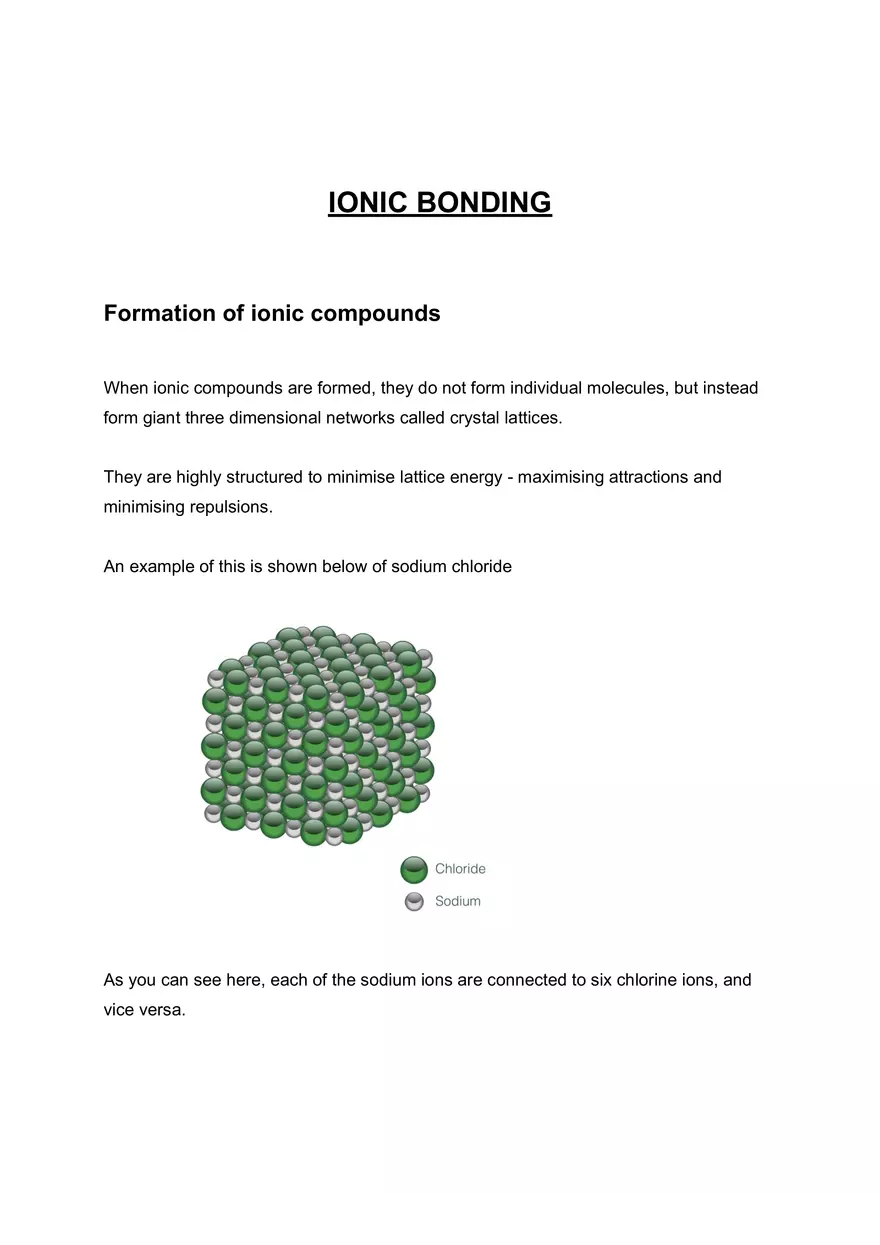 Ionic Bonding - Page 1