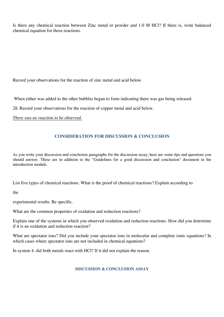 Lab 4: Understanding Oxidizing Strengths in Redox Reactions - Page 11