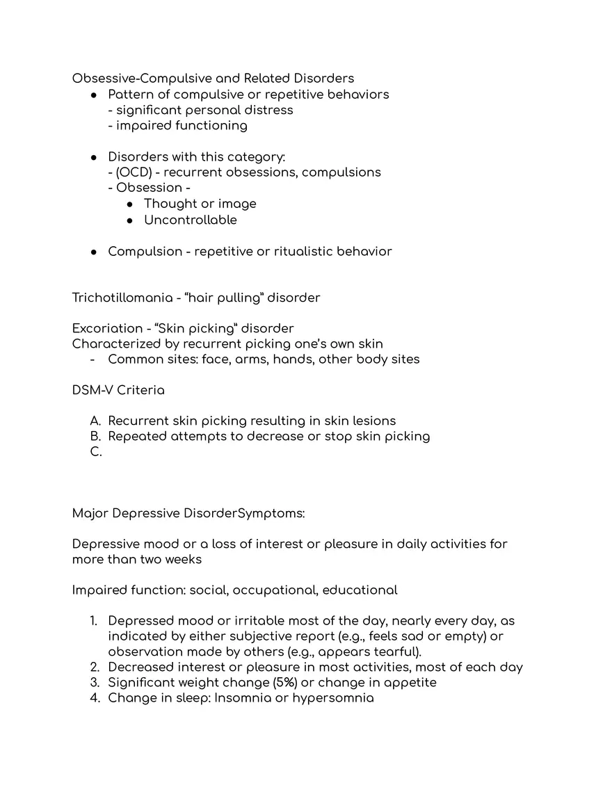Abnormal Psychology Notes - Page 10