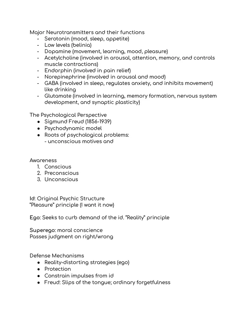 Abnormal Psychology Notes - Page 16