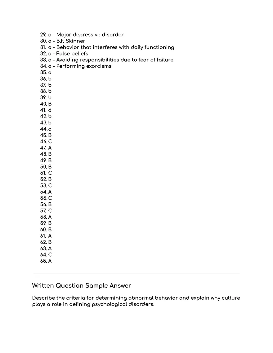 Practice Exam: Abnormal Psychology - Page 7