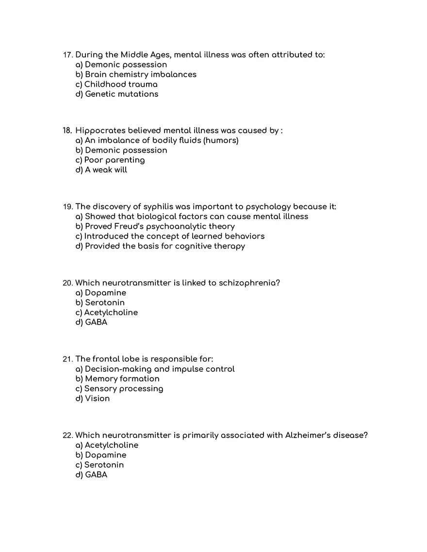 Practice Exam: Abnormal Psychology - Page 10