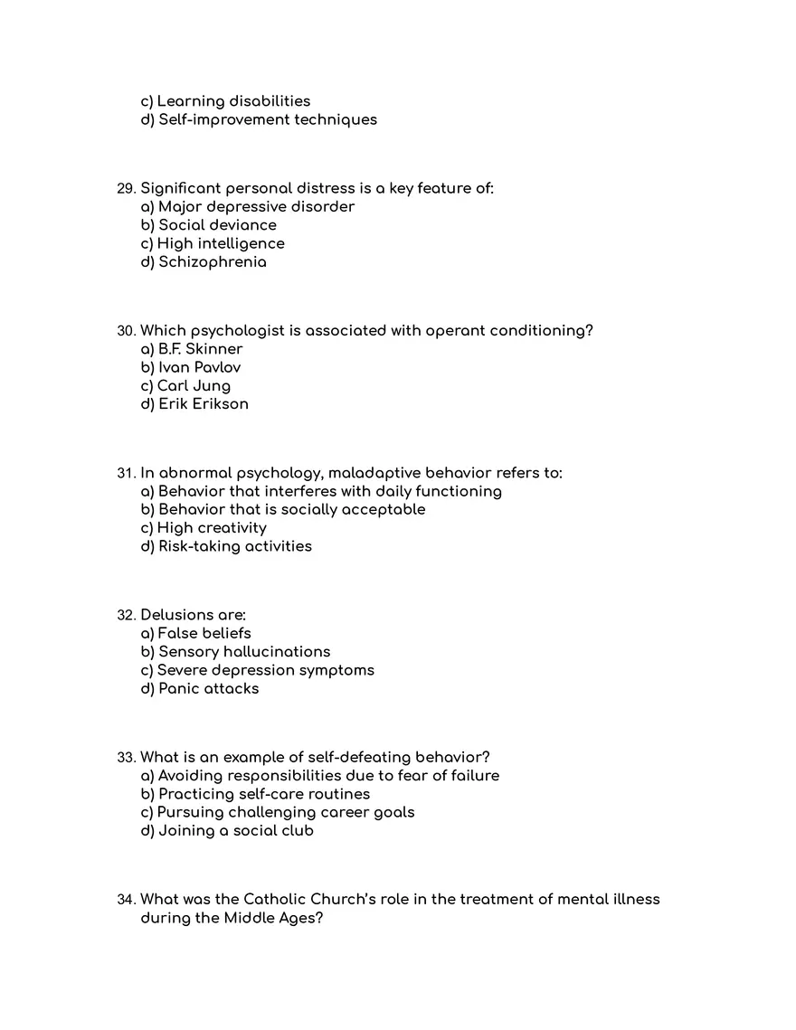 Practice Exam: Abnormal Psychology - Page 12