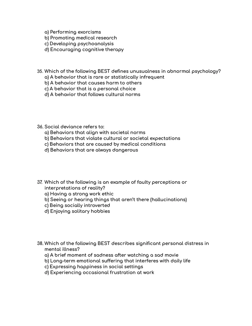 Practice Exam: Abnormal Psychology - Page 13