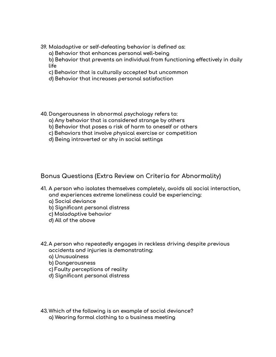Practice Exam: Abnormal Psychology - Page 14