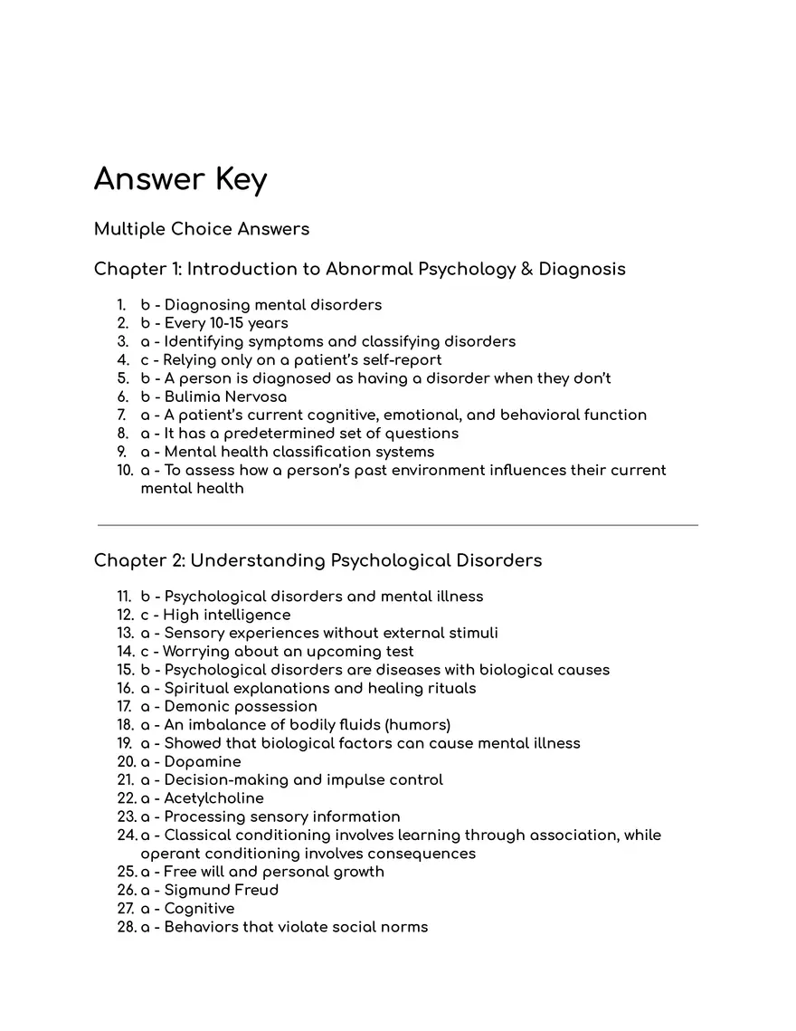 Practice Exam: Abnormal Psychology - Page 6