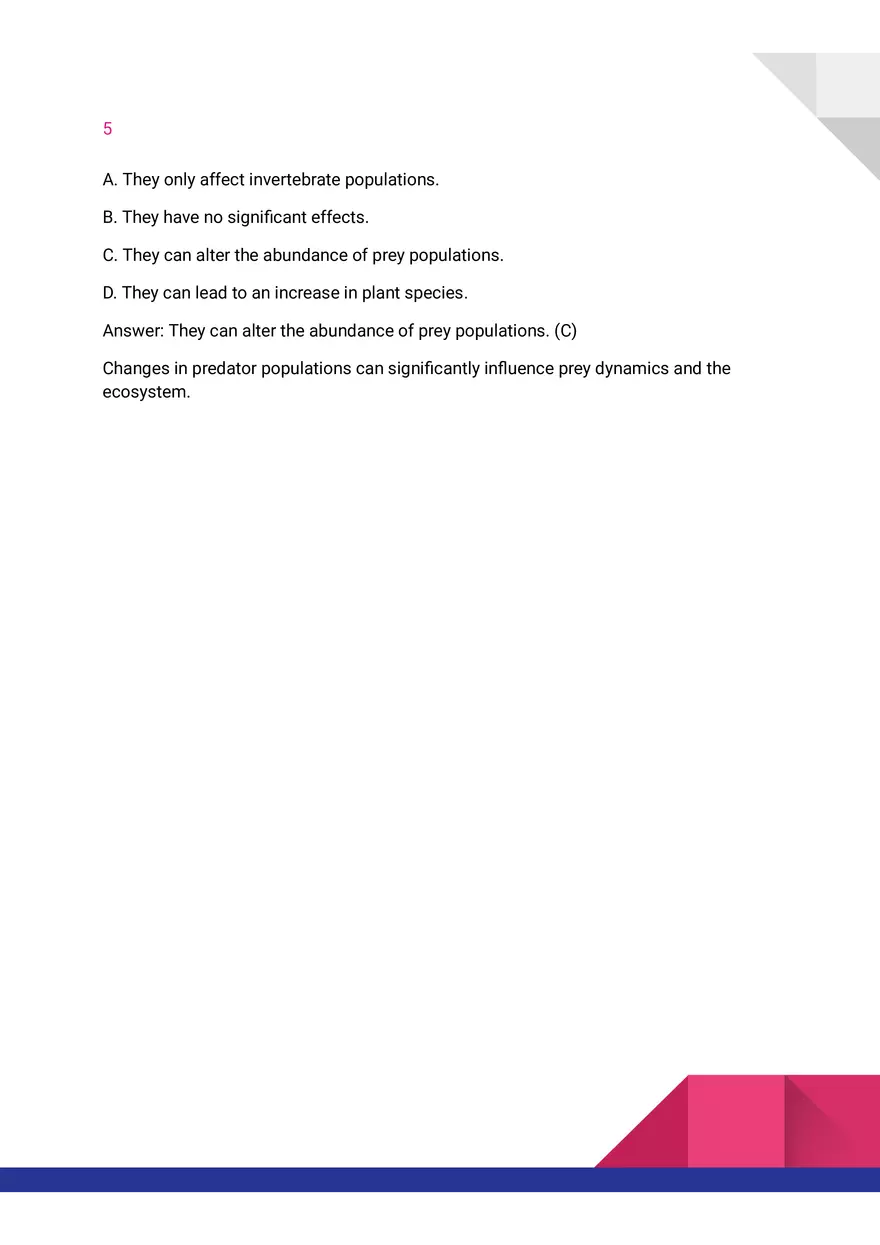 Quiz on Biotic Factors Affecting Marine Organisms - Page 5
