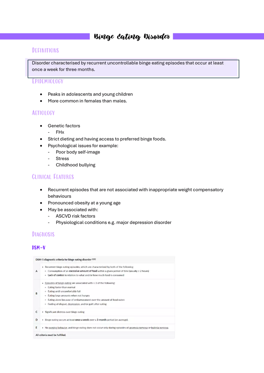 Binge Eating Disorder - Page 1