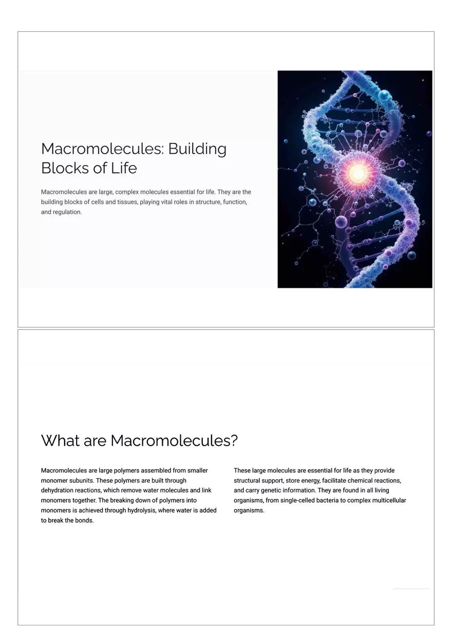 Macromolecules: Building Blocks of Life - Page 1