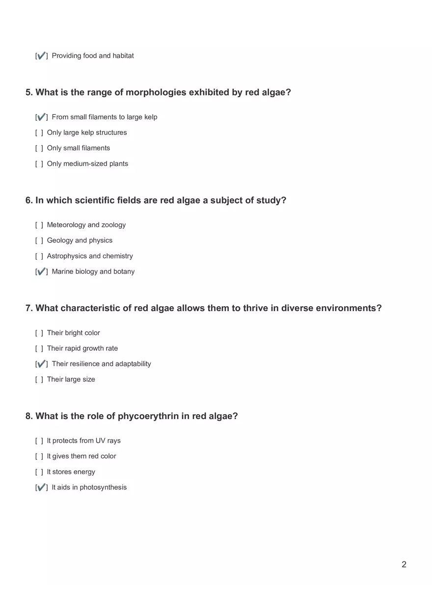 Quiz - Red Algae - Page 2