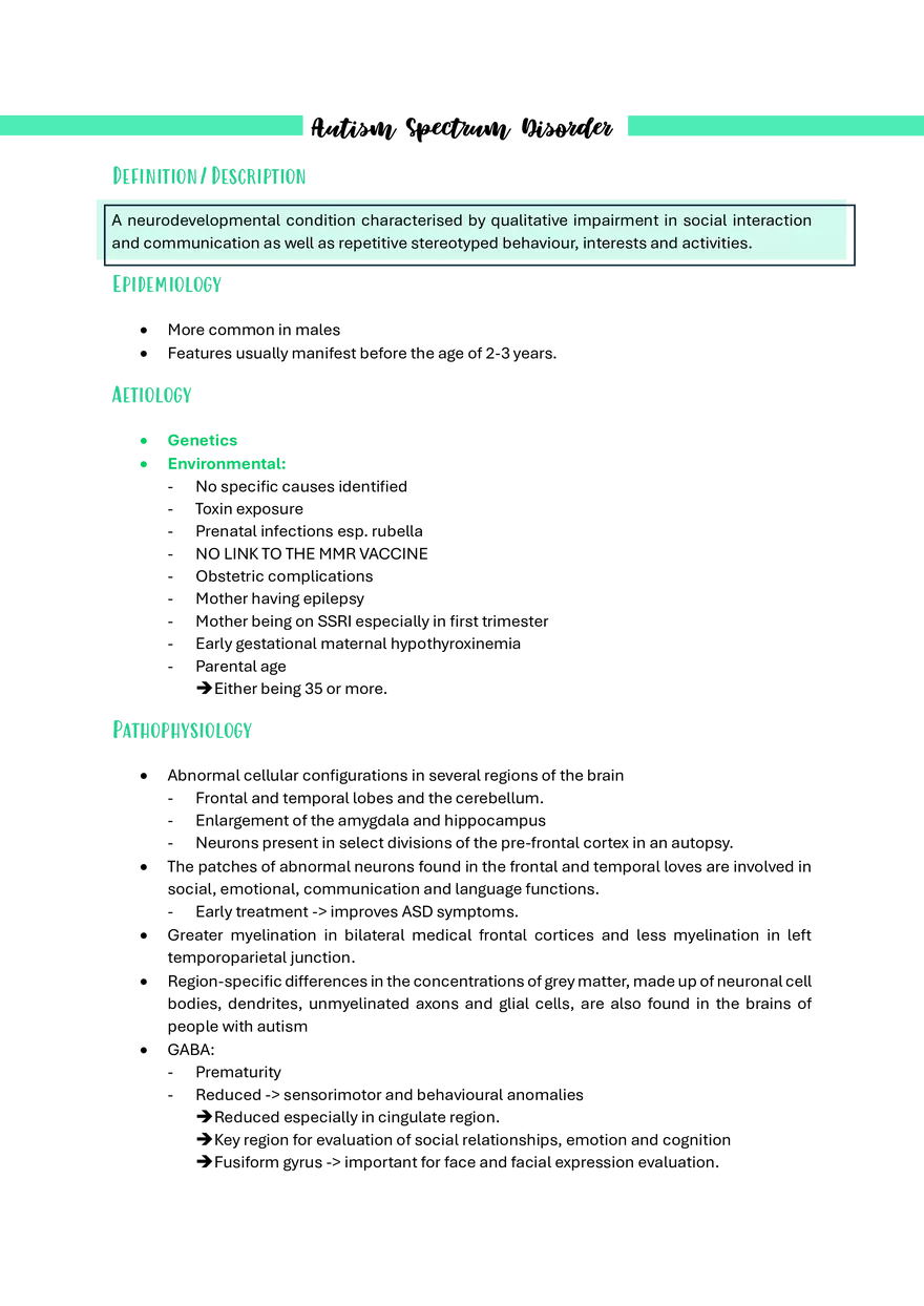 Autism Spectrum Disorder - Page 1