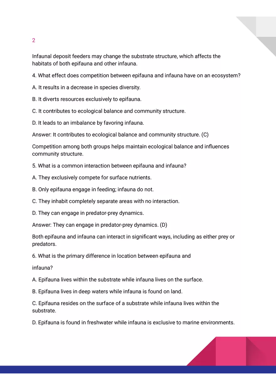 Quiz On Epifauna and Infauna - Page 2
