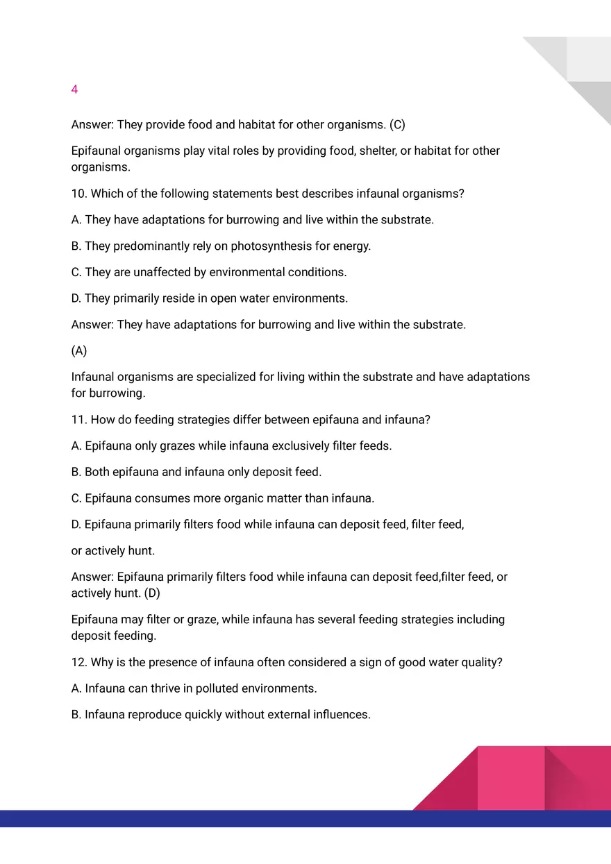 Quiz On Epifauna and Infauna - Page 4