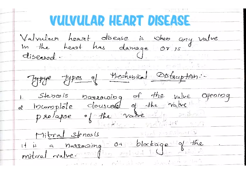 Vulvular Heart Disease - Page 1
