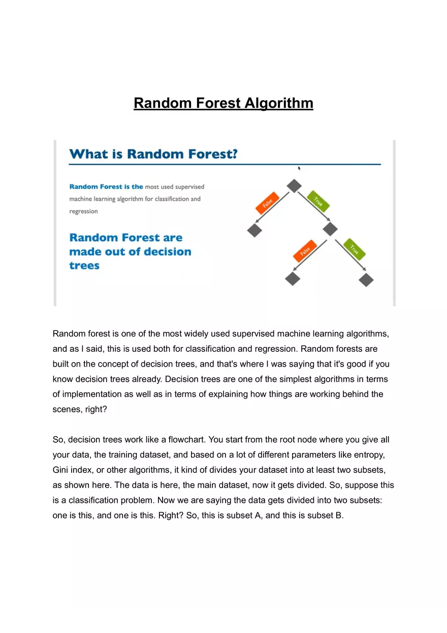 Random Forest Algorithm - Page 1