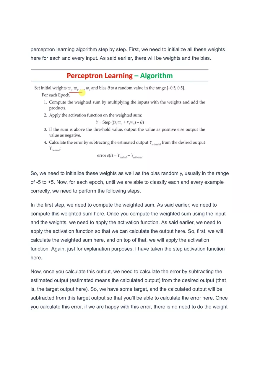 Perceptron Learning - Algorithm - Page 3