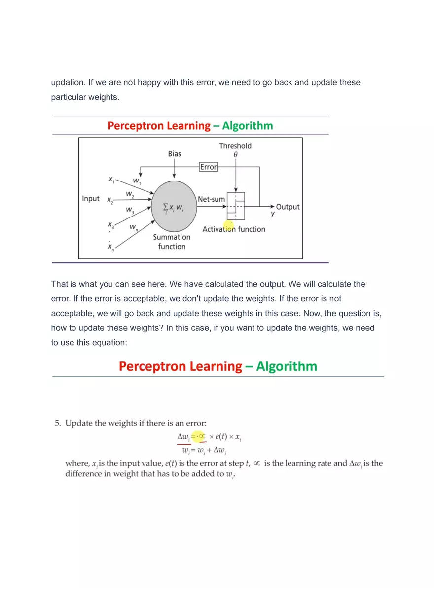 Perceptron Learning - Algorithm - Page 4