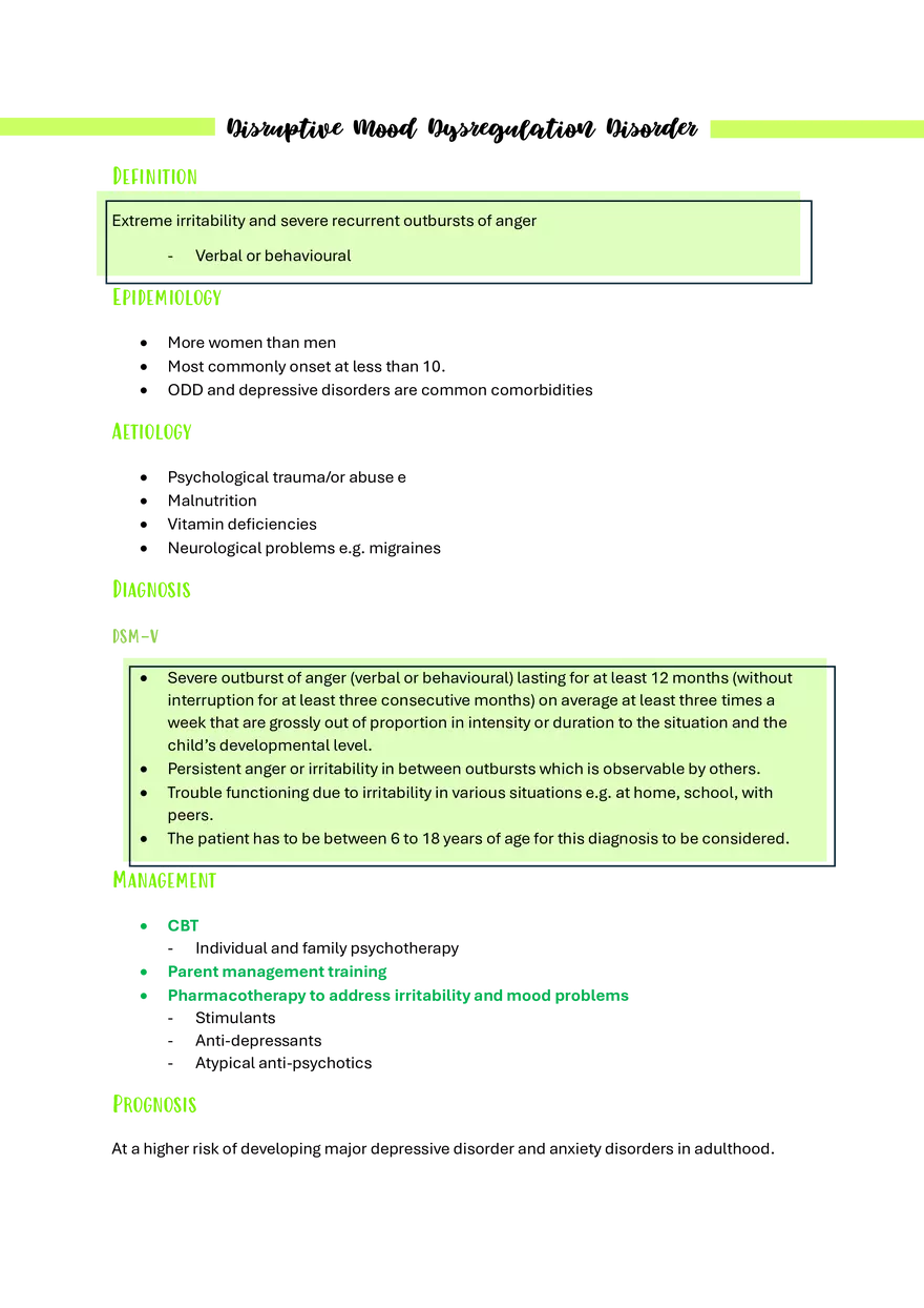 Disruptive Mood Dysregulation Disorder - Page 1