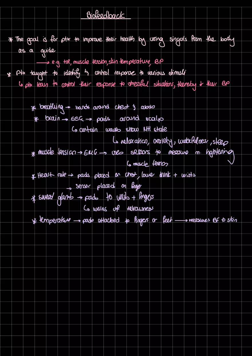 Biofeedback Cheat Sheet - Page 1