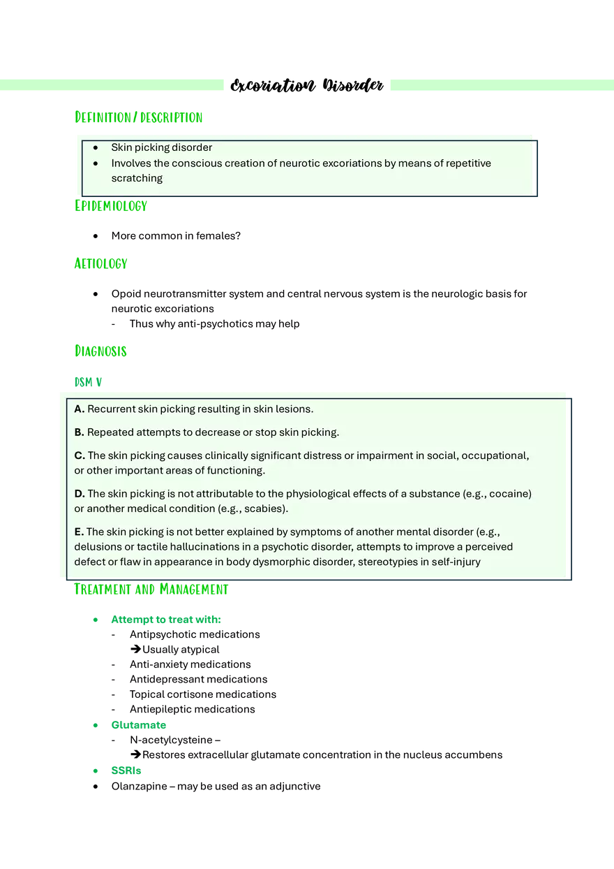 Excoriation Disorder - Page 1