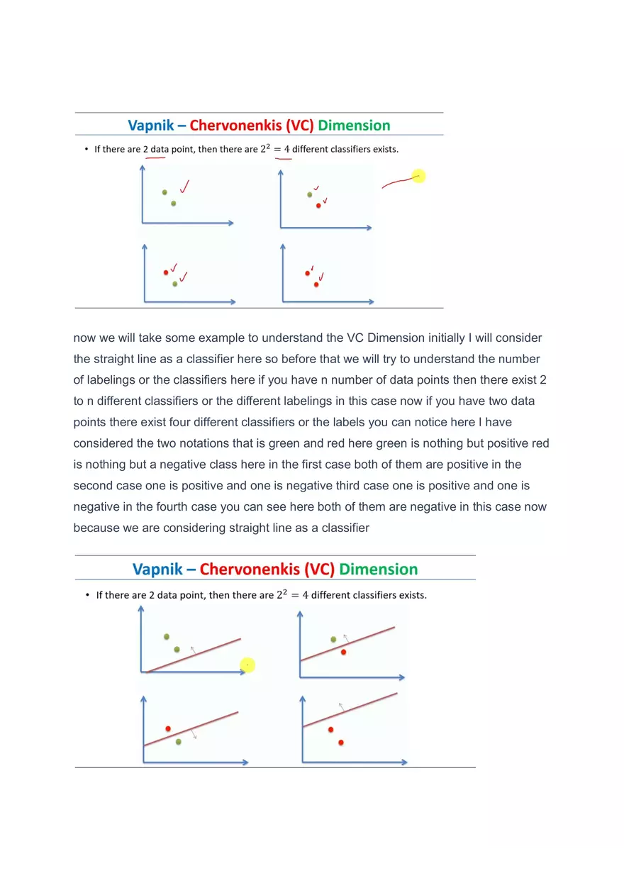 Vapnik - Chervonenkis (VC) Dimension - Page 2