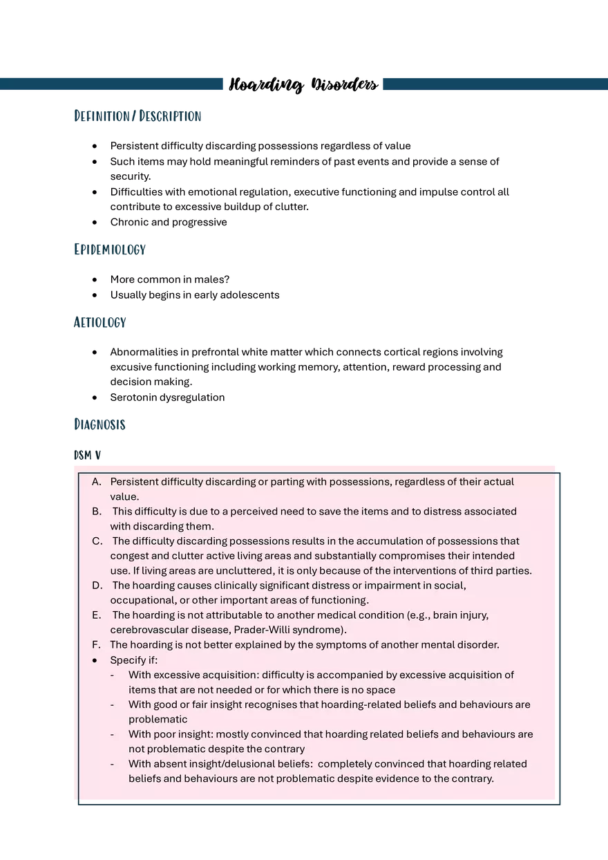 Hoarding Disorders - Page 1