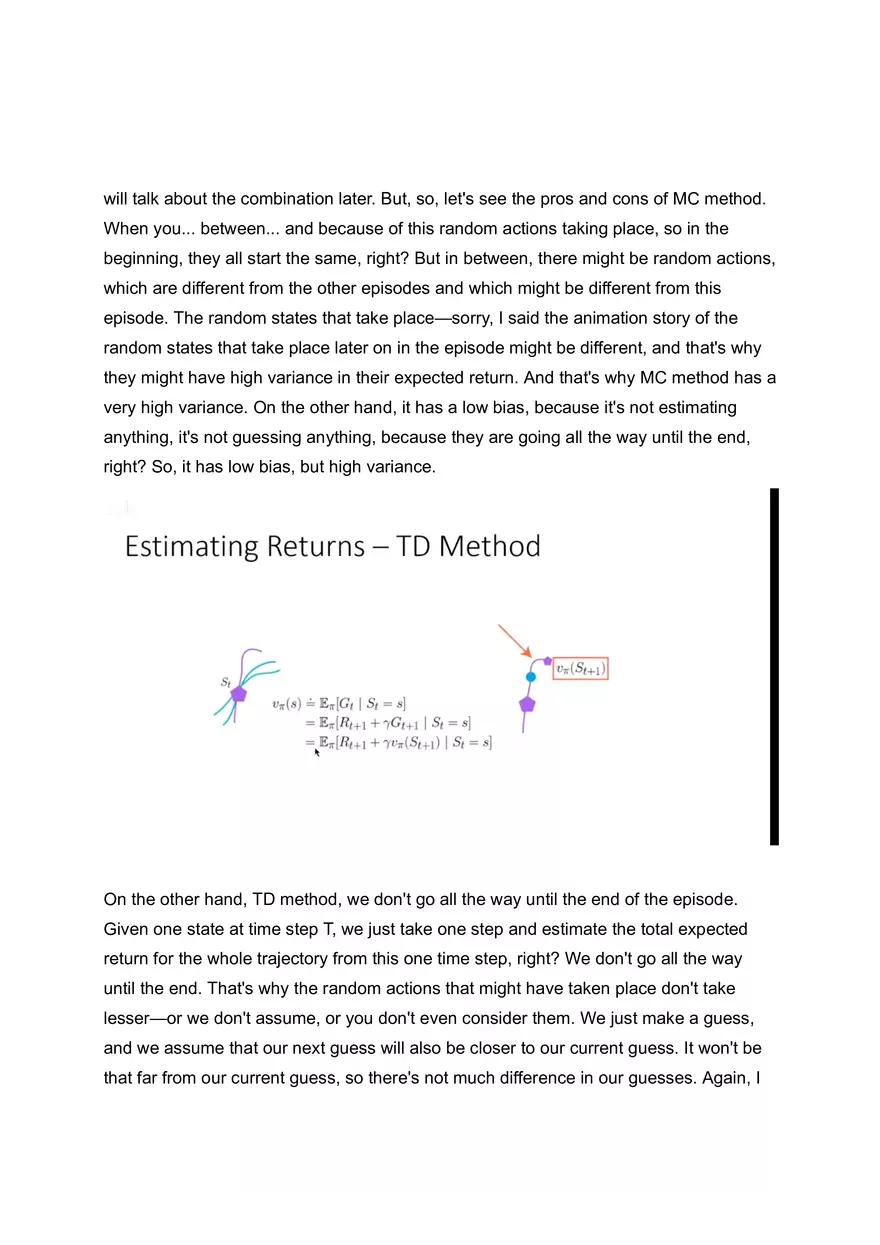 MC Method and TD Method of Estimating Returns - Page 2