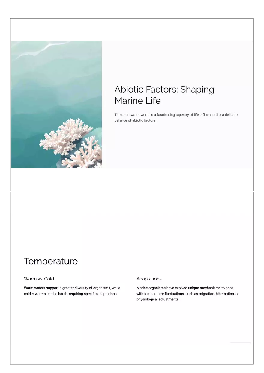 Abiotic Factors: Shaping Marine Life - Page 1