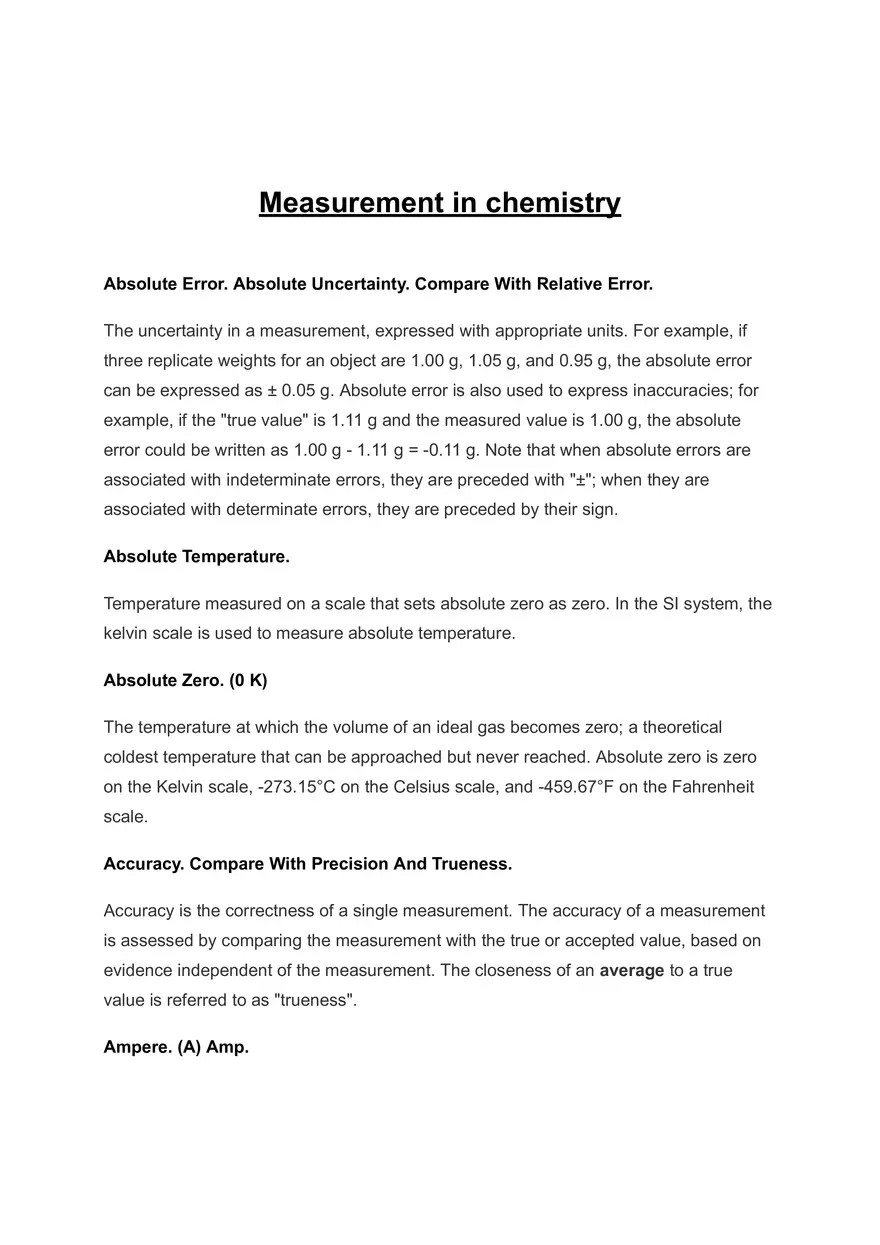 Measurement in Chemistry - Page 1