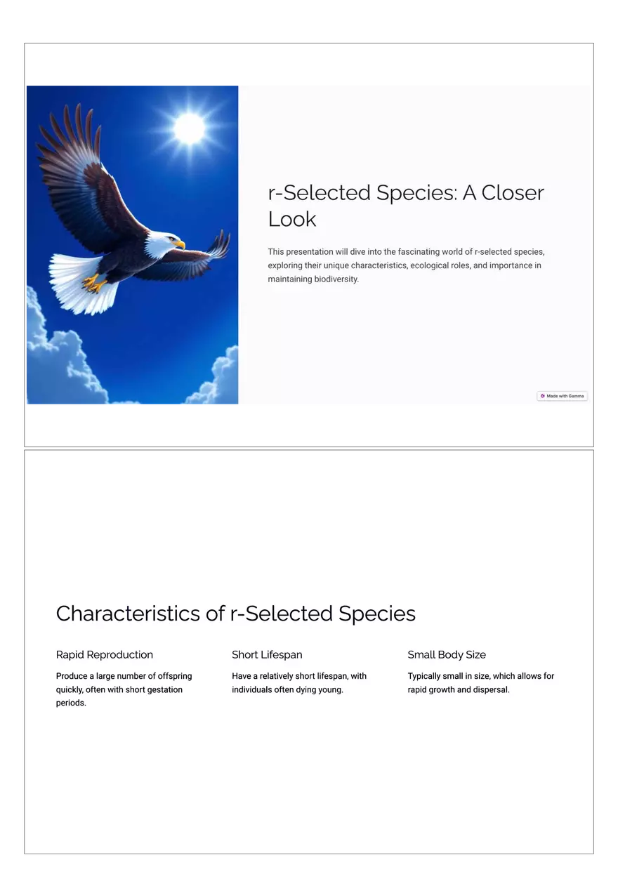 r-Selected Species: A Closer Look - Page 1