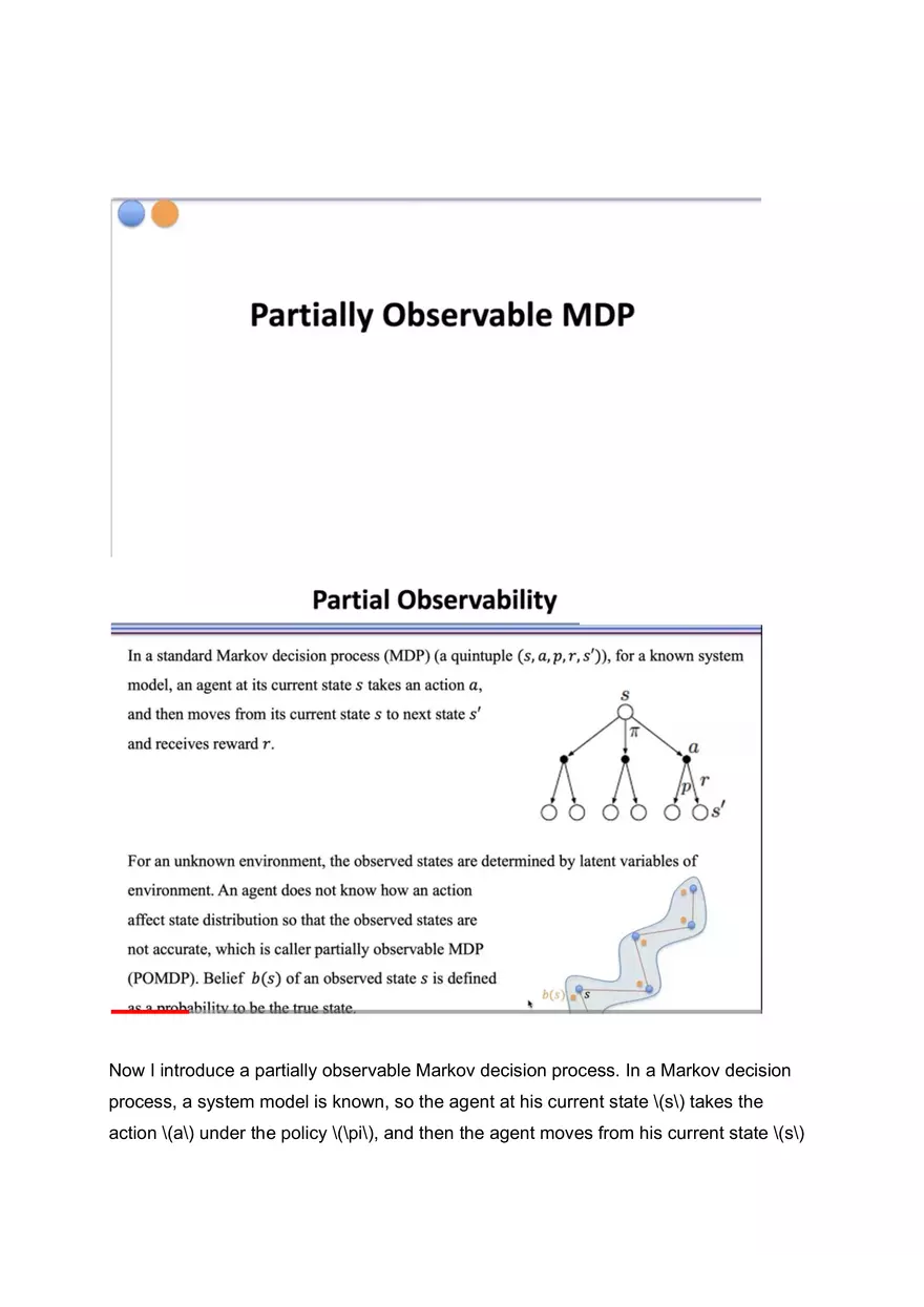 Partially Observable MDP - Page 1