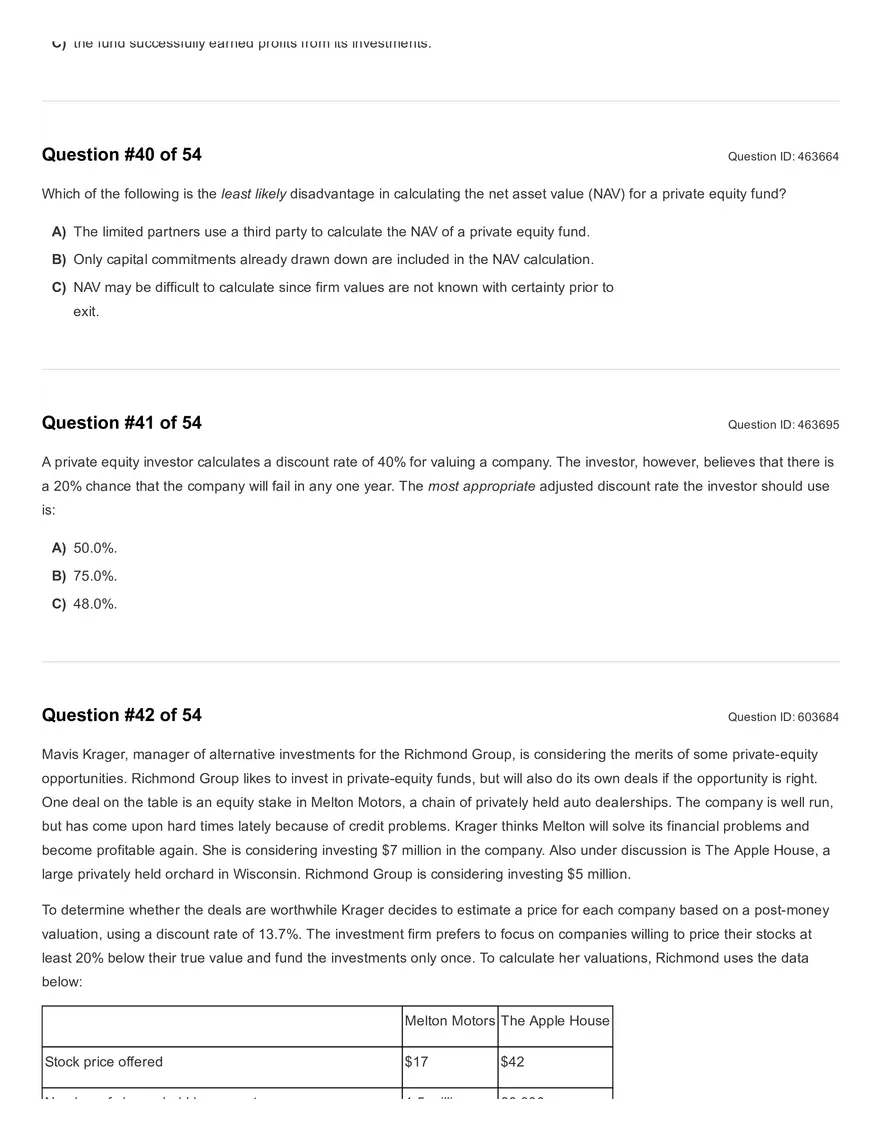 Reading 45: Private Equity Valuation Question - Page 7