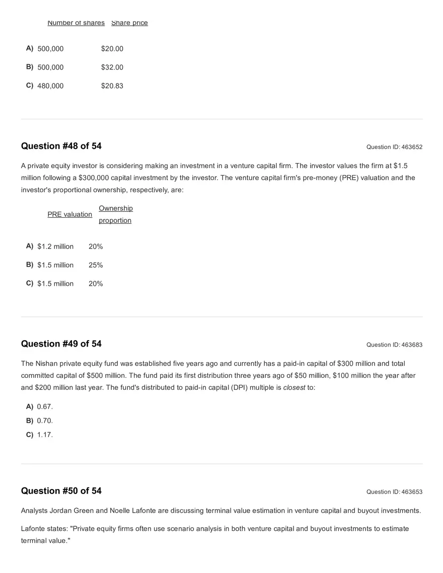 Reading 45: Private Equity Valuation Question - Page 10
